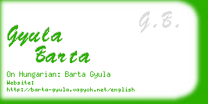 gyula barta business card